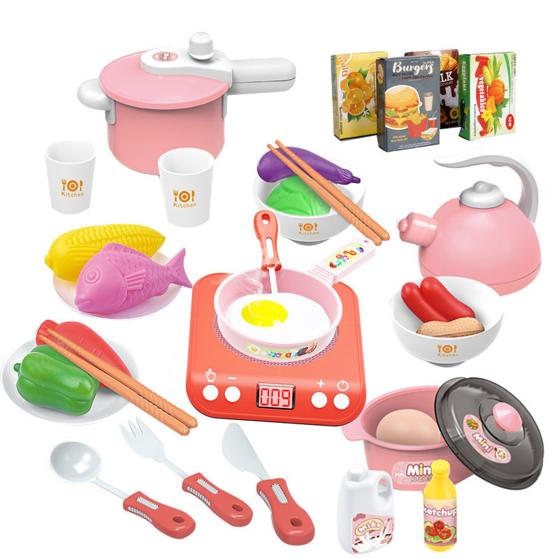 Life Play Kitchen Accessories Toy Play Food Gifts Toddler Kitchen Set Pots and Pans Kitchen Play set for Kids