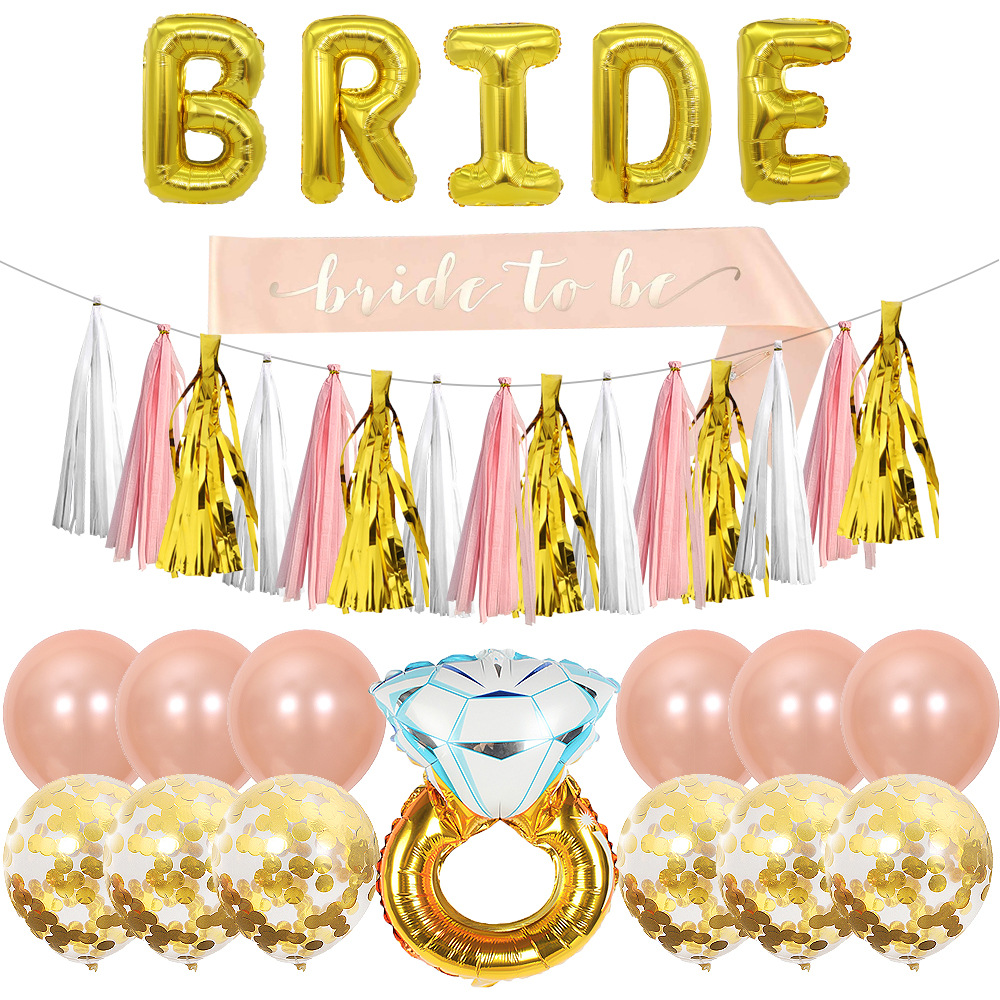 Wholesale Gold Bride Balloon Bo to Be Sash Bachelorette Party Decorations Bridal Shower Supplies