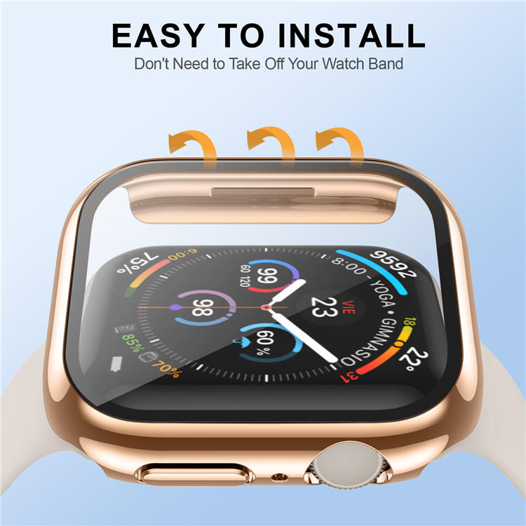 For shockproof plastic transparent pc iwatch smart watch protective clear apple watch full cover case