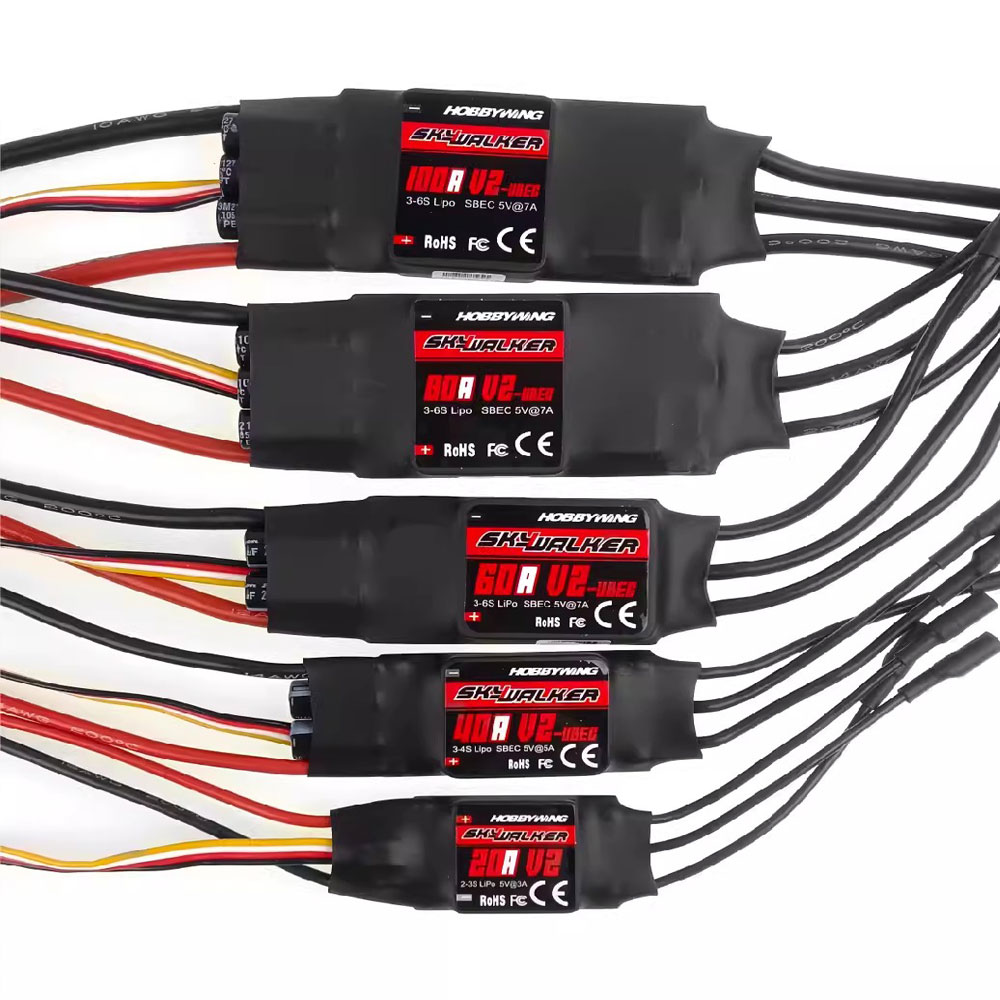 Original Hobbywing SKYWALKER Series 2-6S 20A 30A 40A 50A 60A 80A Brushless ESC Speed Controller With UBEC For RC