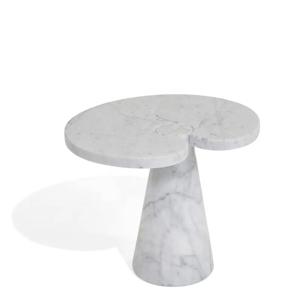 Natural cool white marble side table unique small coffee tables for decoration