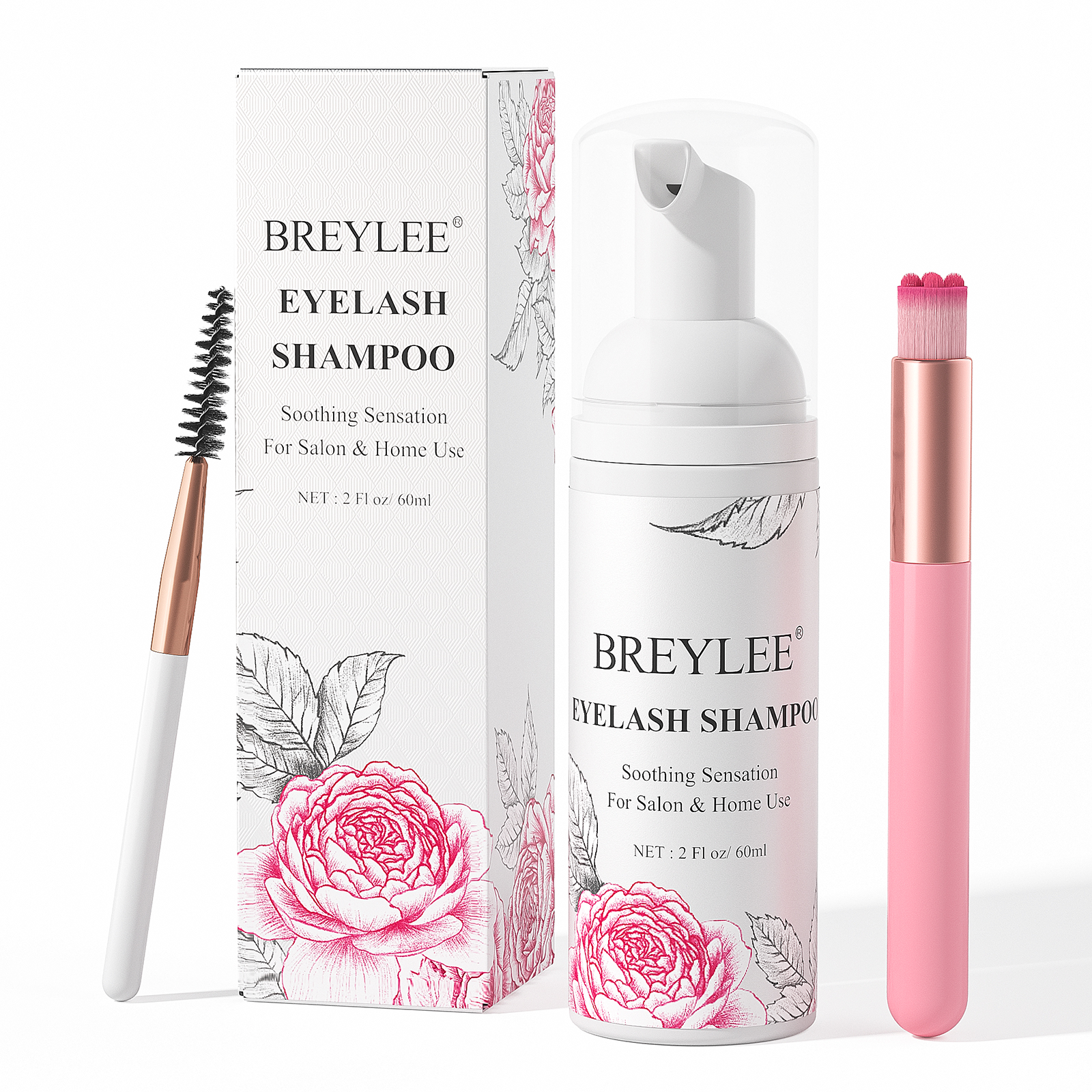 LANBENA BREYLEE Factory Odm Shampoo Eyelash Cleanser Pre-Treatment Light House Memory Pillow Gel Forming Foams Organic Lash Foam