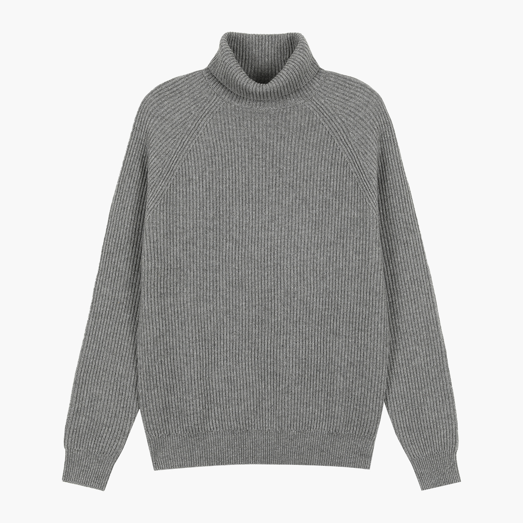 Custom Mens 100% Merino Wool Turtleneck Pullover Sweater 12GG Rib Knitted Turtle Neck knitwear China Knit Wear Manufacturer