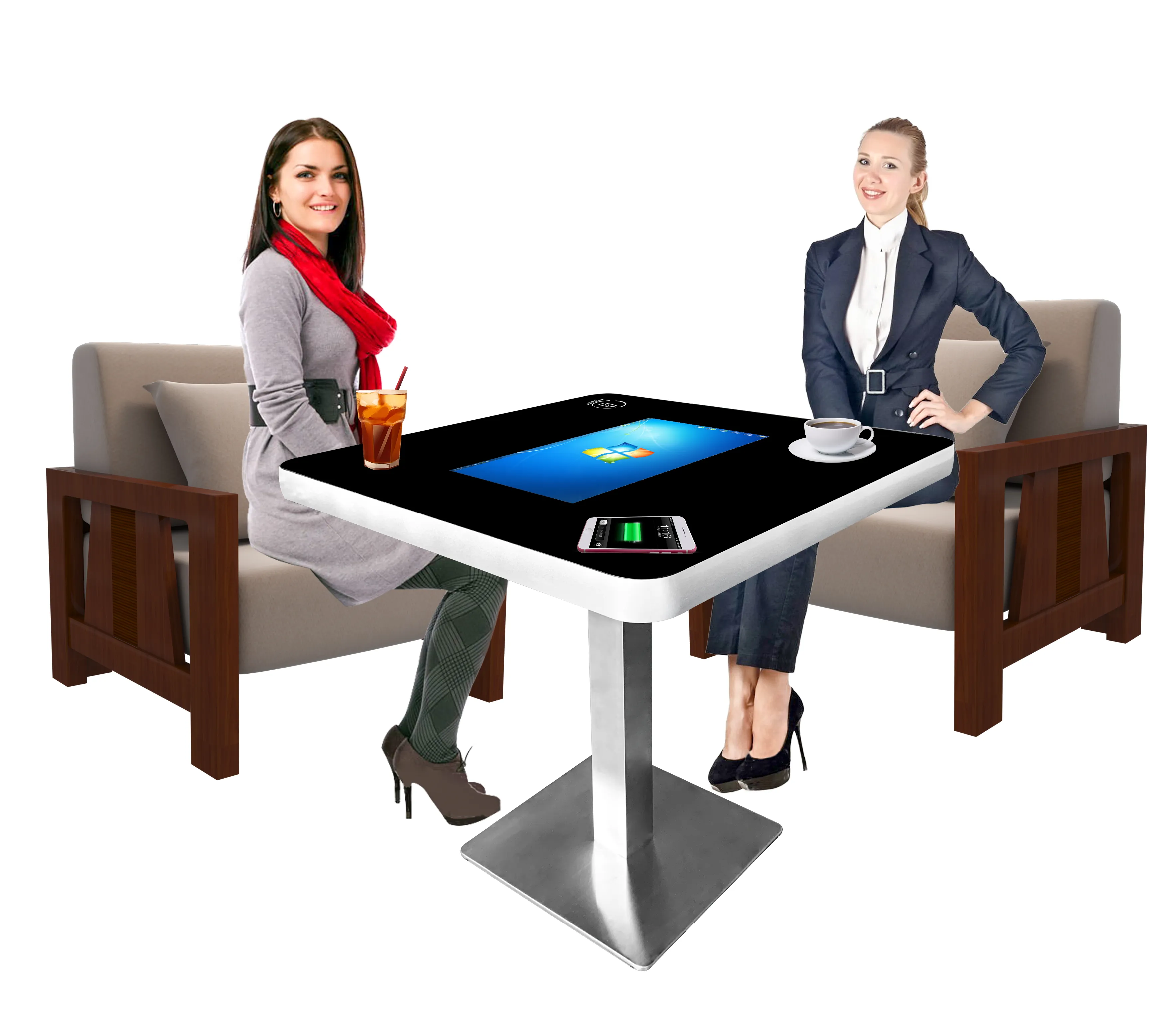 Touch table Wifi android system LCD table kiosk interactive multi top coffee smart touch screen table for kids game info show