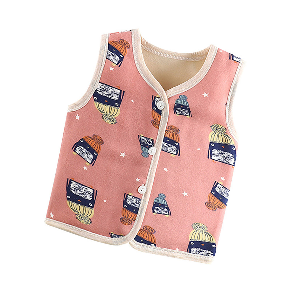 Baby Kids Clothes Wholesale Waistcoats Warm Winter Autumn Vests Cute Tops