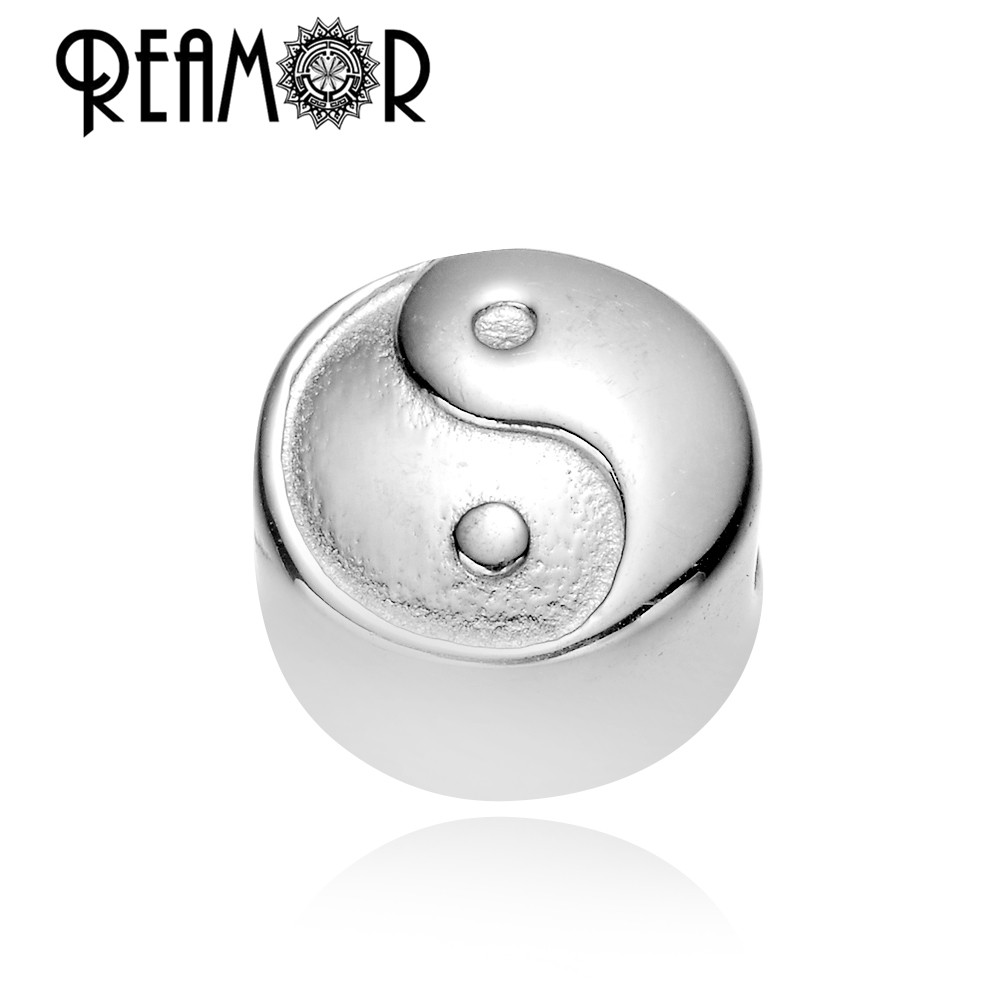 REAMOR 316l солнцезащитный крест Taiji Yoga OM религиозные бусины 5 мм Размер отверстия Аксессуары для изготовления браслетов ювелирных изделий своими руками