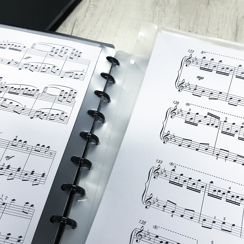 Plastic Music Display Book Black Color Cover And Transparent 20 Pages Dividers Music Presentation Folder Book