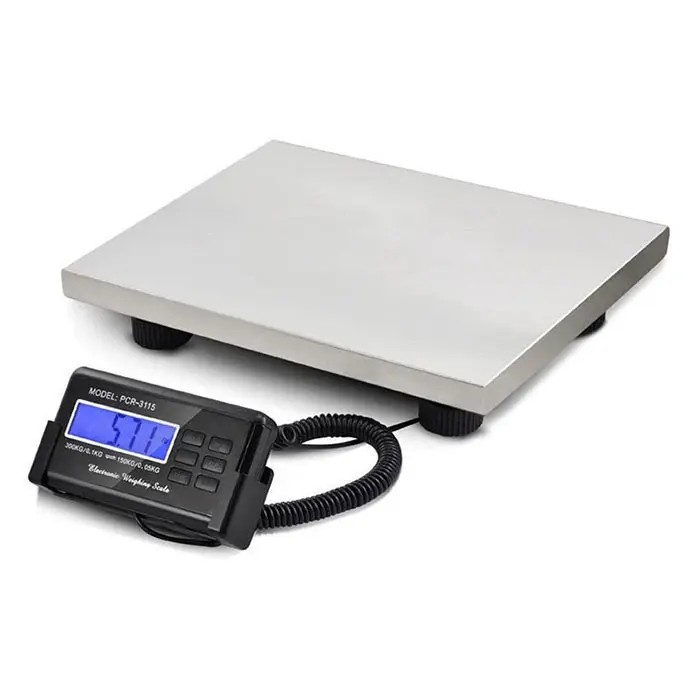 J&R AC Power 300kg Digital Electronic Weight Indicator Pallet Floor Postal Shipping Weighing Platform Bench Digit Balance Scale