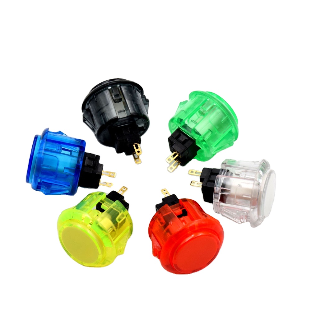 Factory price clear New 30mm 24mm Crystal transparent arcade sanwa plastic push button for diy arcade game console accessory