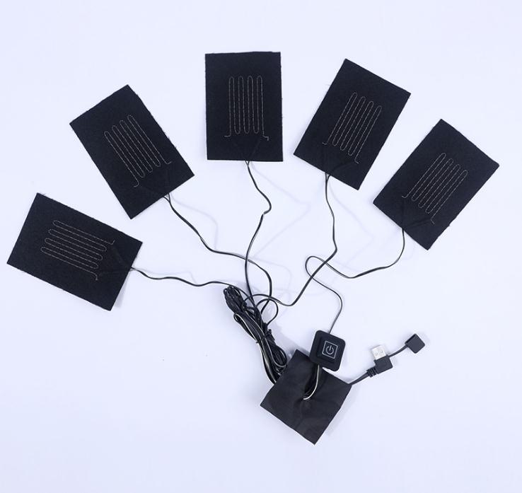 Грелка для одежды с зарядкой от USB, 5 В, электрическая грелка с 3 режимами, грелка с регулируемой температурой, грелка для жилета, куртки