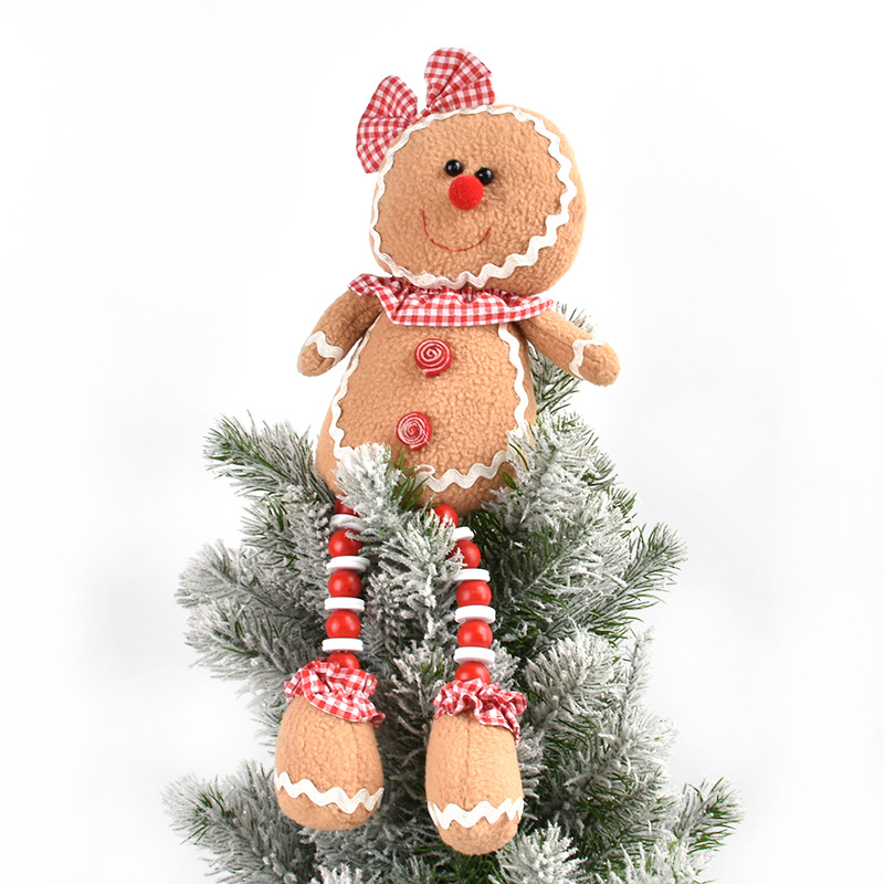 Good Quality Gingerbread Man Decorations for Christmas Gifts Christmas Decorations Plush Gingerbread Man Ornament