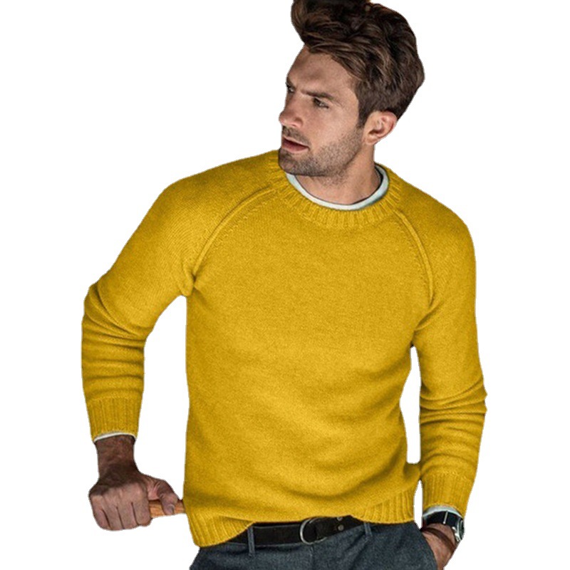 2021 Fashion mens fleece sweaters crewneck long sleeve breathable knitwear pullover causal warm solid streetwear sweatshirt