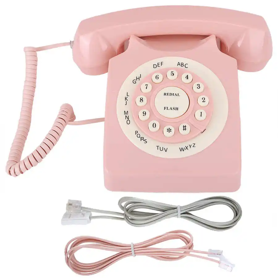 Vintage Telephone Corded  Retro Landline Call Old Fashioned Cute Decorative Phone Wired Telephones for Home Office