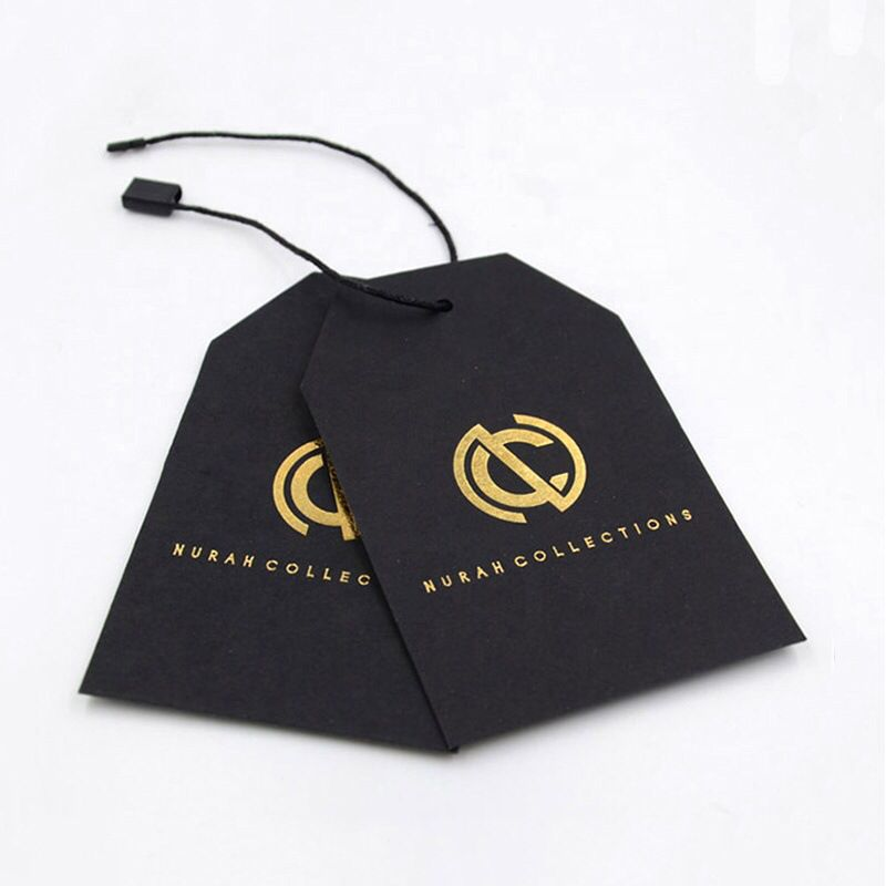 Cheap Custom Design Printing Name Logo Paper Garment Hangtag Labels Clothing Hang Tags With String