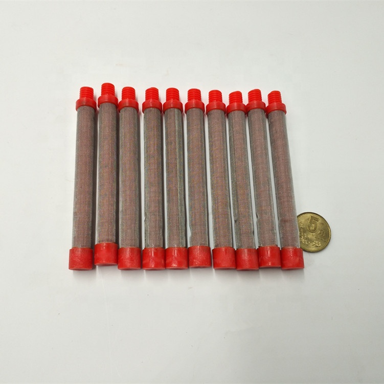 Screw In Airless Spray Gun Filters fit Titan LX 80 series extra fine accuracy threaded pencil strainer red 150 mesh
