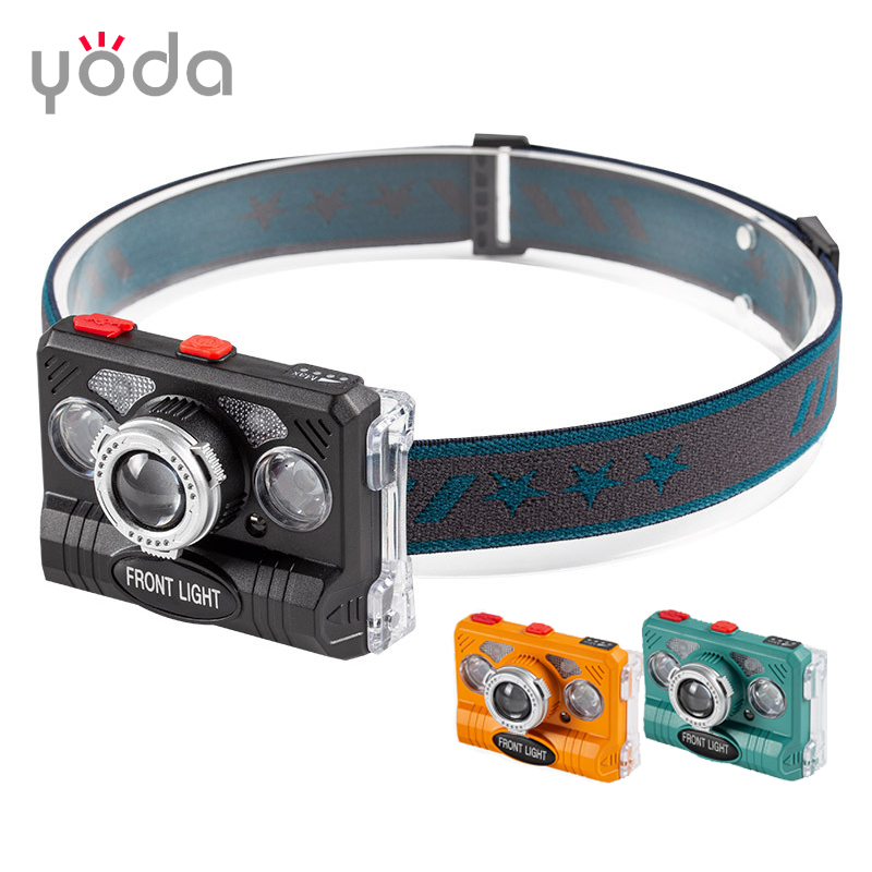 new plastic waterproof light weight type c 10w mini cob rechargeable led headlamp flashlight