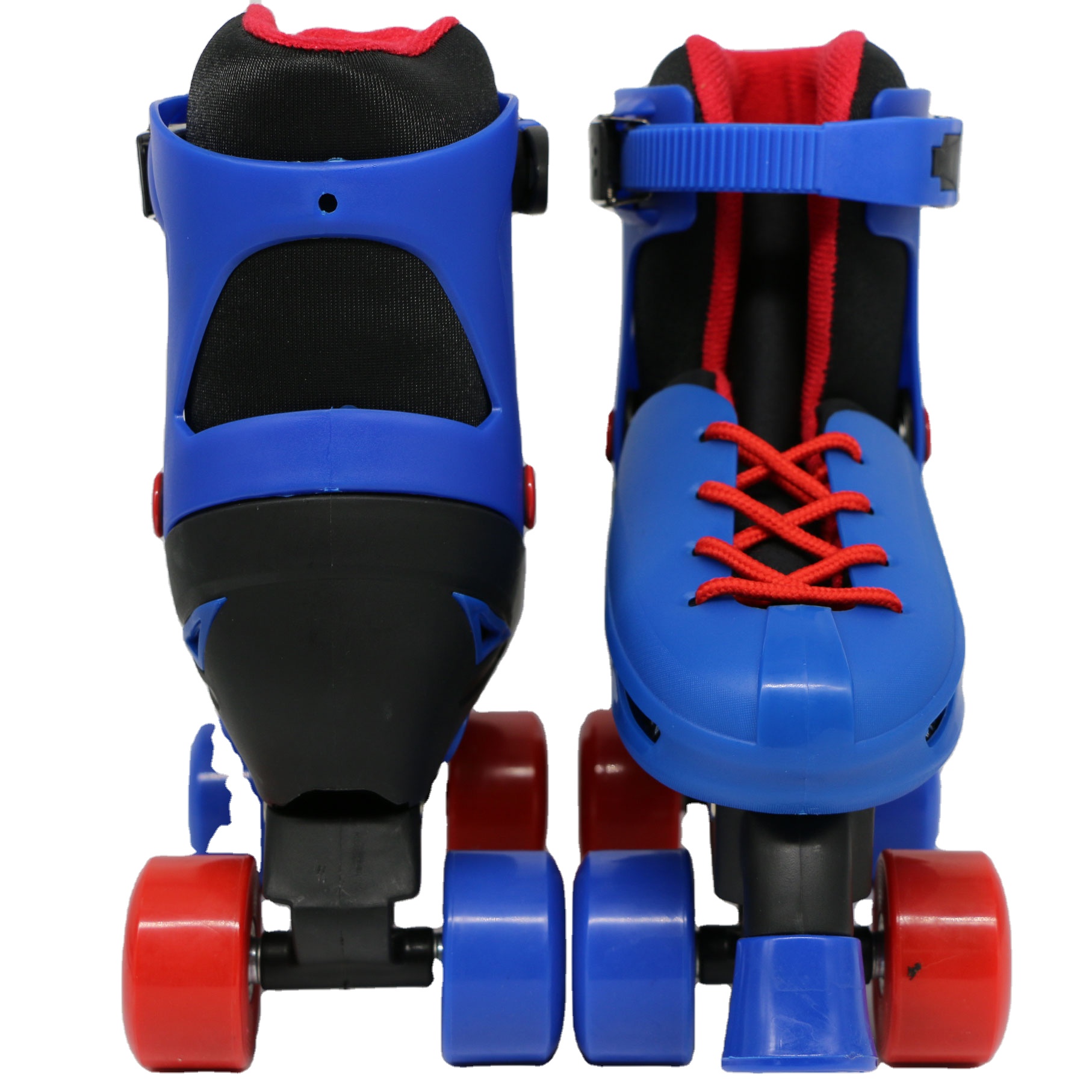 Adjustable plastic quad roller skate with inline skate and ice skate