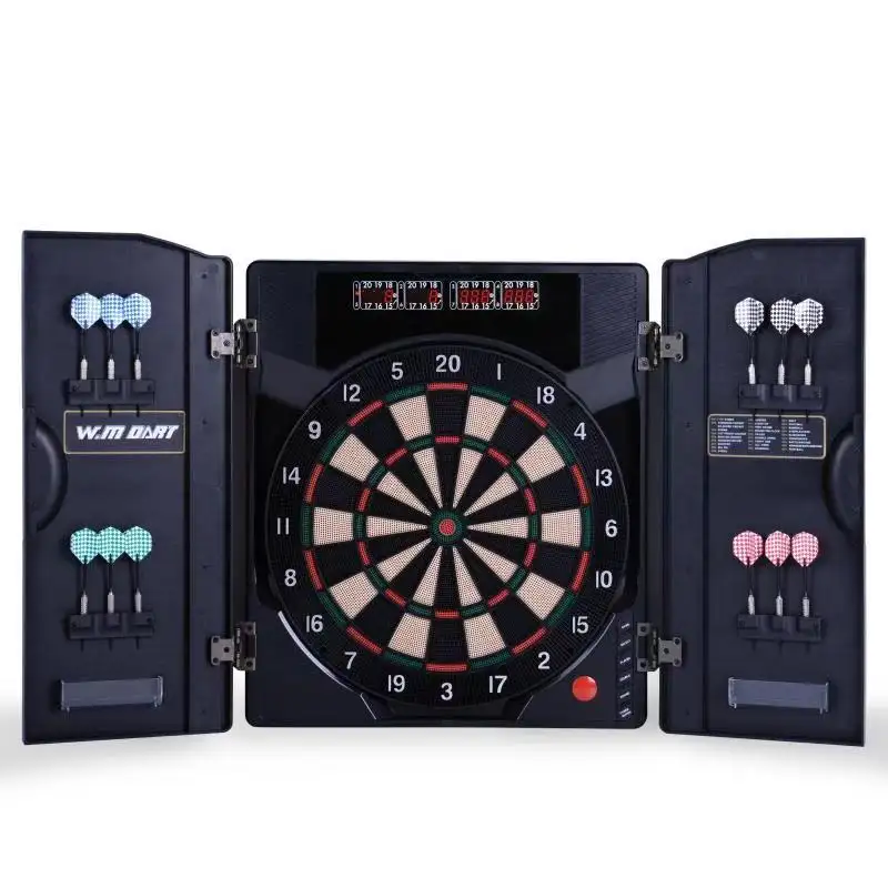 2020 NEW Customized 4 LED Display 27 games 1-8 Players Electronic Dart Machine Electronic Dart Board with Cabinet