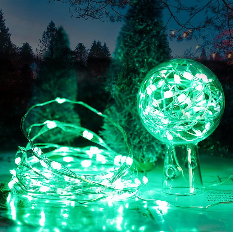 New 16 Colors Battery Powered LED Four Wire Copper Wire String Lights 24-key Remote Festive Decoration