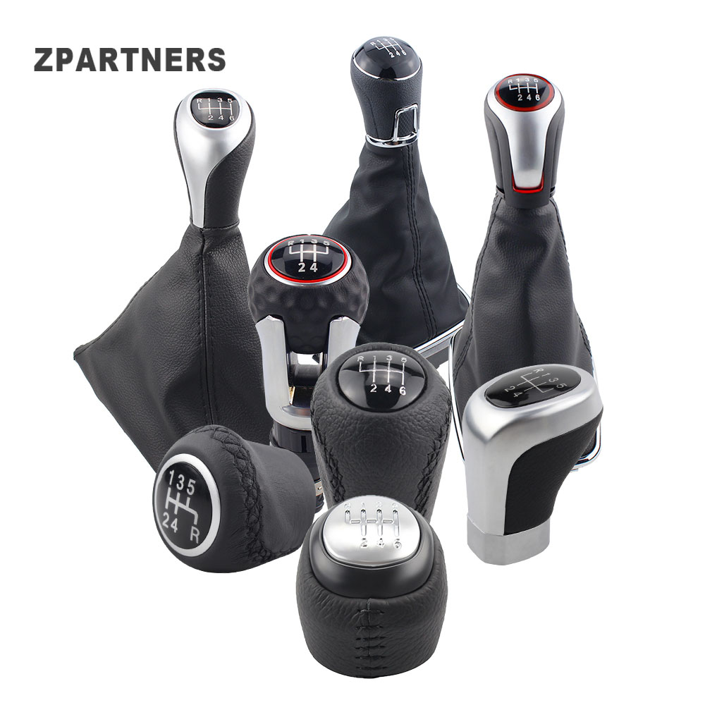 Кожаная ручка передач ZPARTNERS подходит для Bora MK4 Golf 4 Jetta 4 98-04 с 5 скоростями 6 скоростей с ботинком