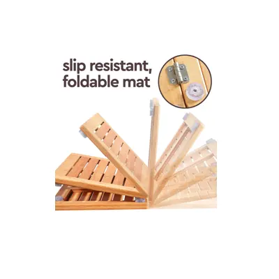 Premium Bamboo Bath Mat - Outdoor Wood Shower Floor Mat Non Slip