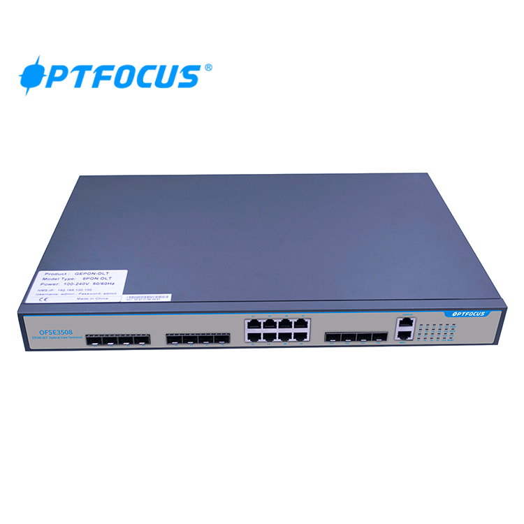 Bursting gepon olt 8 Port Epon + 4GE RJ45 Ports OLT Optic Line Terminal