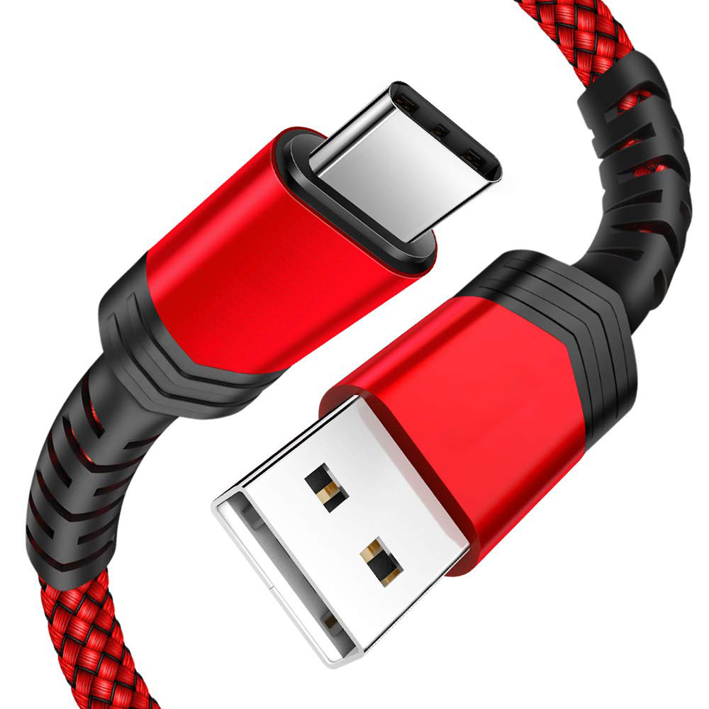 Кабель USB C для быстрой зарядки, 1 м, зарядное устройство USB A на Type C, нейлоновый плетеный шнур, совместимый с Samsung Galaxy S10 S9 S8 Plus Note 10