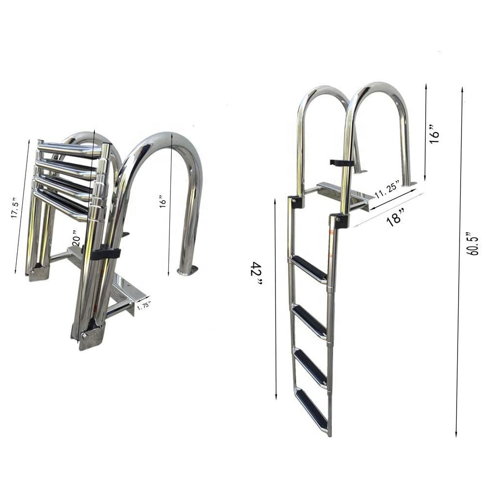 Telescopic Swim Ladder Stainless Steel Telescopic Ladder Fishing Boat Retractable Ladder