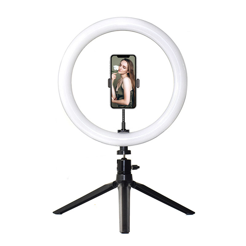 Three Colors 8inch/20cm 10inch/26cm 12inch/30cm Dimmable Beauty Camera Flash Aro Studio Lights Mini Table Ring Light Led Selfie
