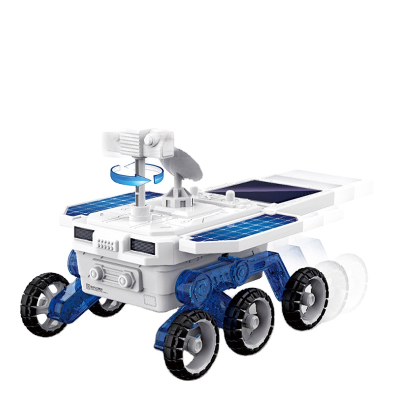 Solar Toys Mars Discovery Vehicle Model Amazon Hot Sale Stem DIY 4 Wheel Drive Mars Exploration Solar Car