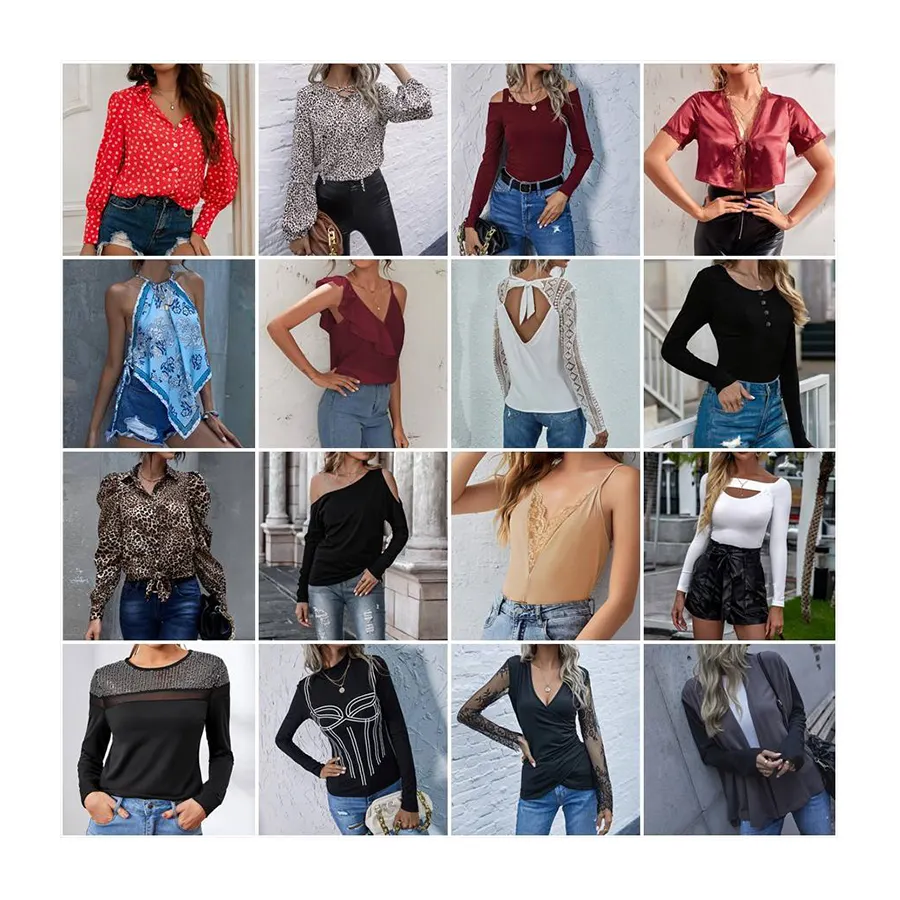 Luxury Brand bulk apparel women's clothing Stock tank tops t shirt Jumpsuits jeans Womens sweatshirt Dresses Bulk Clothes