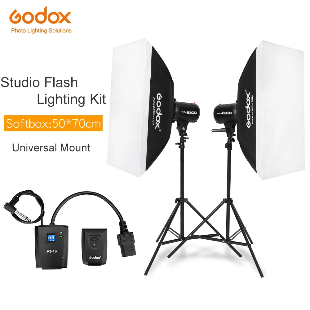 inlighttech 600Ws Godox Strobe Studio Flash Light Kit 600W - Photographic Lighting - Strobes, Light Stands, Triggers, Soft Box