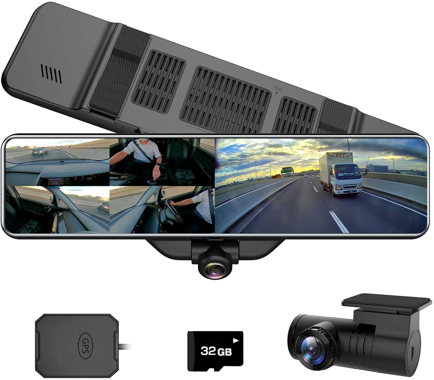 Wholesale vehicle recorder K88 HD front and rear dual camera streaming media car rearview mirror panoramic reversing image