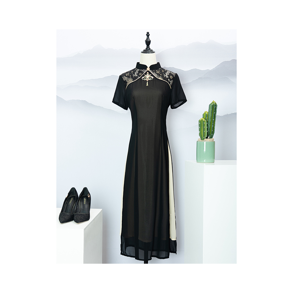 Guaranteed Quality Black Clothes Women Chi-Pao Sex Cheongsam