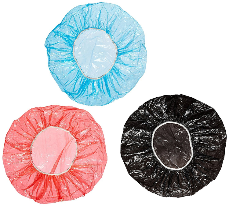 Disposable Shower Cap Waterproof Disposable Plastic Custom Logo Printed