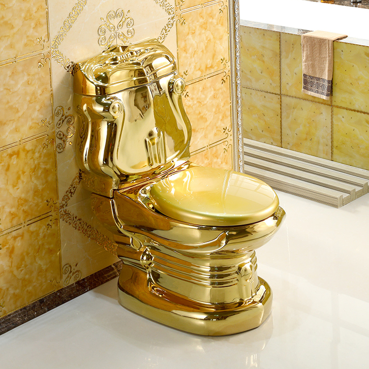 Сантехника Дубая Royal Unique Washdown Golden Wc Керамический унитаз для ванной комнаты из двух частей Золотой