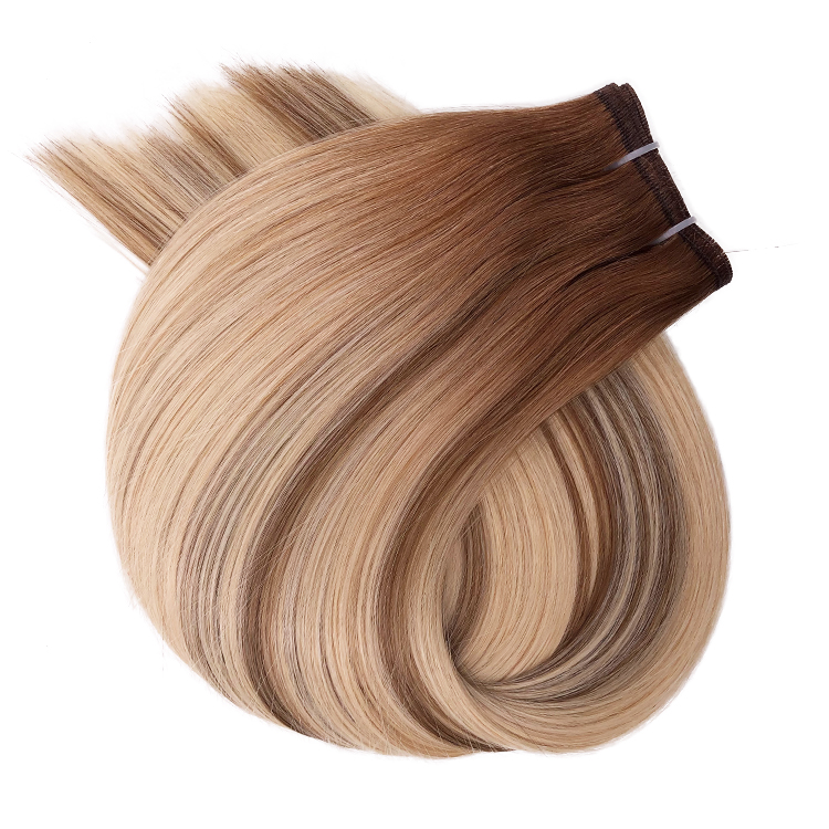 Русские натуральные человеческие двойные волосы Remy для наращивания, бесшовные плоские волосы