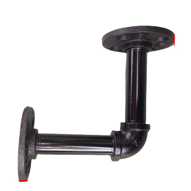 DSDST Brand Steampunk Style black iron pipe decor pipe wall mount shelving bracket plain end plugs cast iron pipe plugs