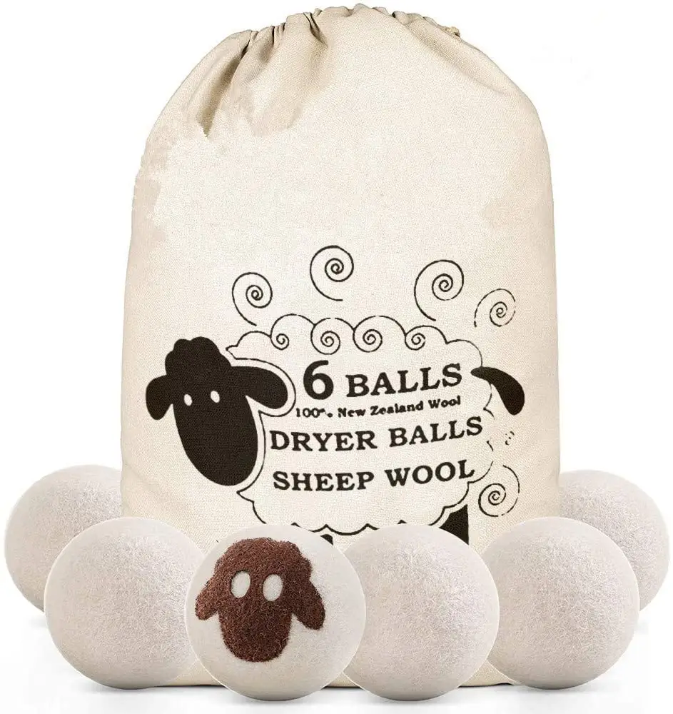 Wholesale Bulk Reusable Fabric Softener Handmade Black Penguin Cotton Organic Nepal Wool Felt Laundry Dryer Balls