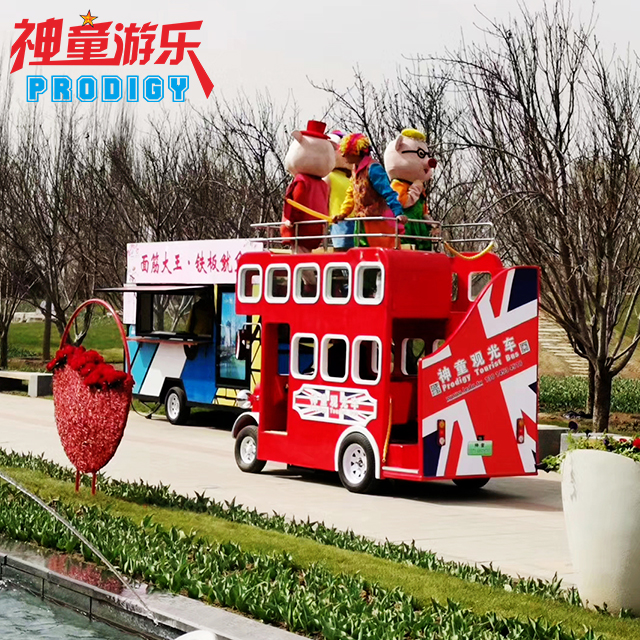 Outdoor amusement ride Electric Bus Double Decker Bus for go sightseeing