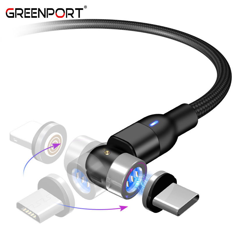 3 фута светильник ing Магнитный зарядный кабель Магнитный USB кабель для передачи данных с боковой светодиодный светильник