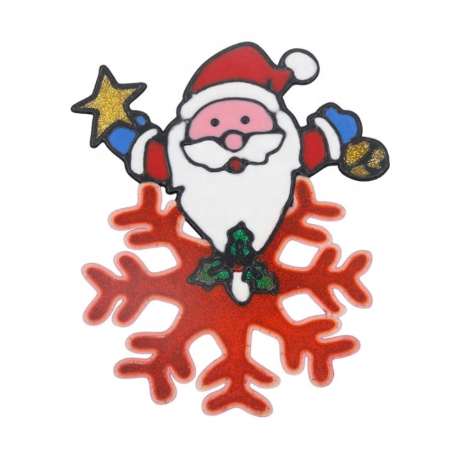 Custom Self Adhesive Merry Christmas Window Sticker Non stick static label sticker for glass window