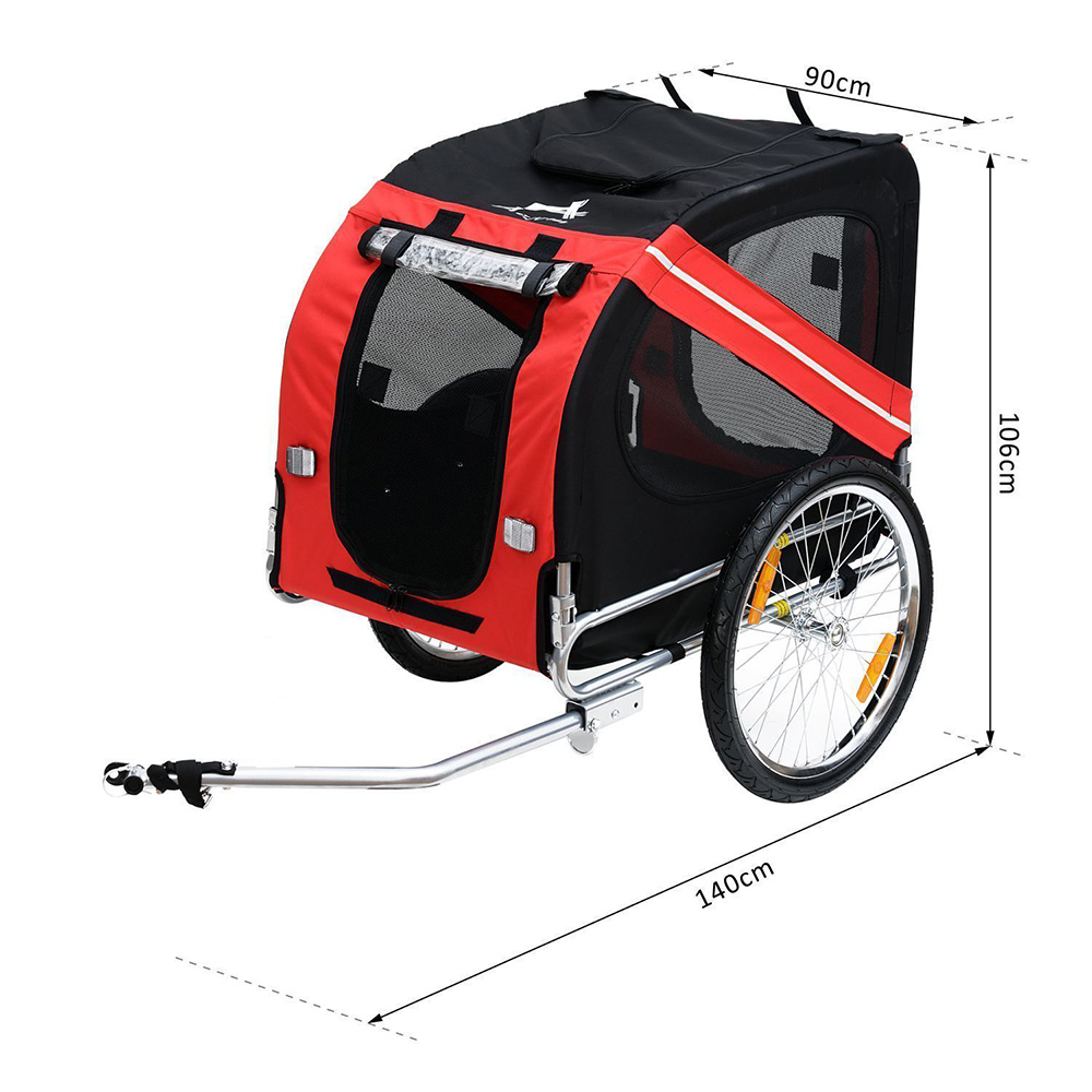 Folding Dog Bike Trailer Waterproof Pet Bicycle Jogger Travel Carrier