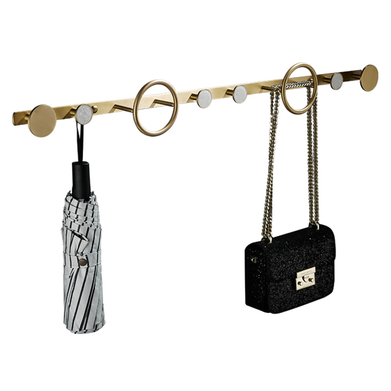 Solid brass door bear hook hanger clothes hanger bedroom nail-free door back free wall hanger cap hook