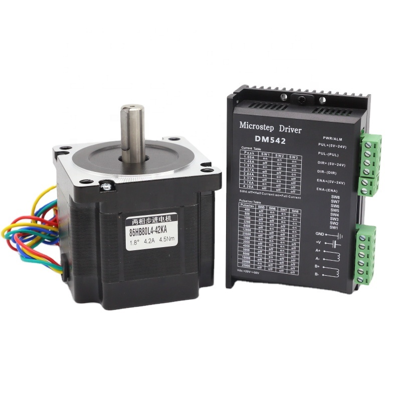 2 phase step motor 86byg hybrid 4.5Nm for CNC Nema34 stepper motor with DM542 Driver kit