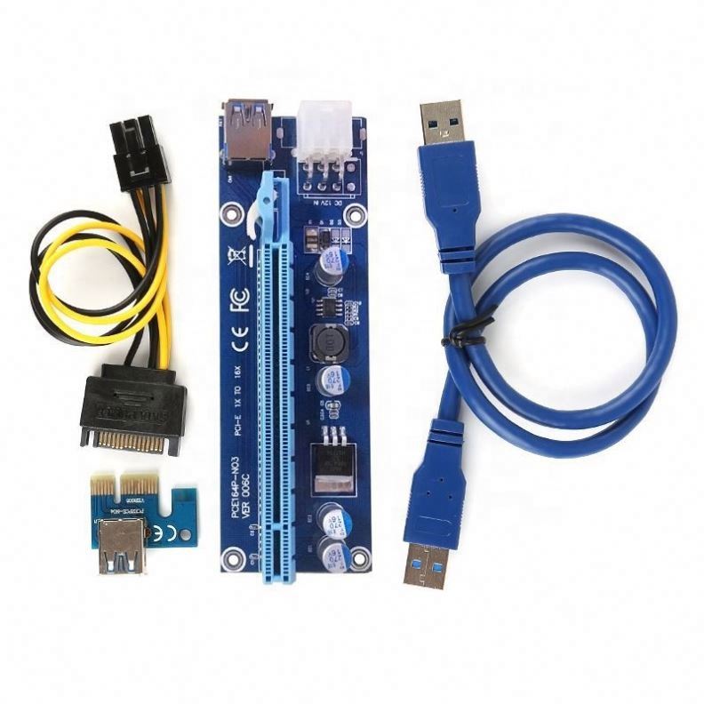 SeekEC VER 006c PCI-E 1X до 16X USB 3,0 проводной квадратный переходник PCI-карты 6 pin