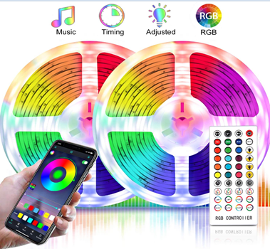 Новая светодиодная лента Водонепроницаемая 16.4ft RGB с вилкой питания для дома, кухни, украшения для спальни