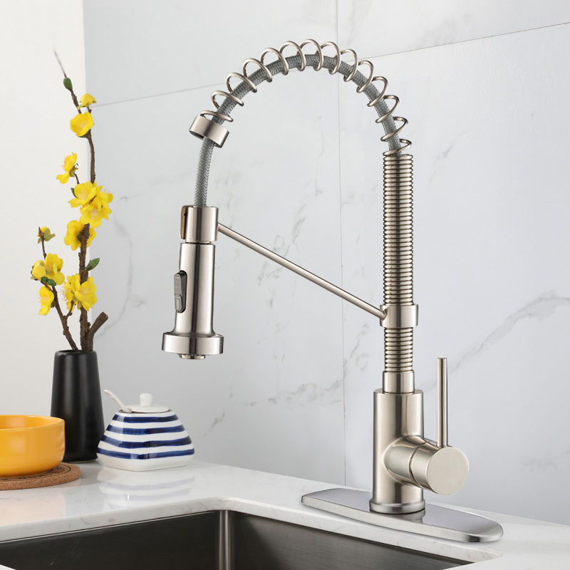2021 commercial kitchen faucet stainless steel 304 water tap modern kichen taps brass pull down kitchen mixer sink faucets
