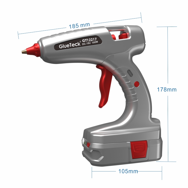 DC 18V 100W glue gun cordless hot melt glue gun lithium battery rechargeable glue gun