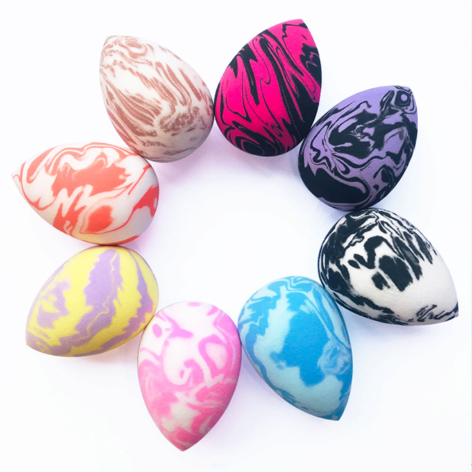 Makeup sponge dual color puff mini small large latex free beauty eggs boutique two-color marble beauty foundation blender